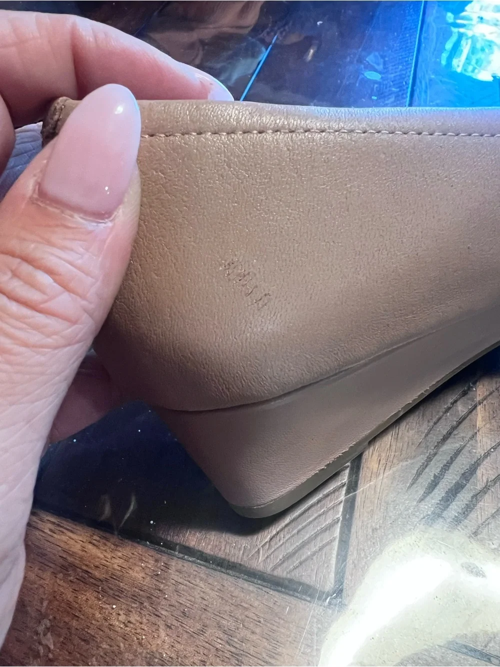 Cole Haan Blush Leather Ballet Flats with Gold Logo